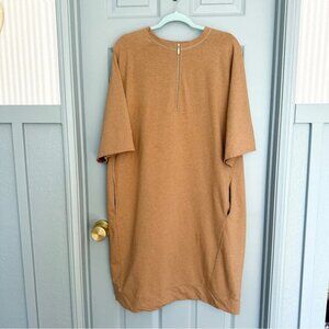 Lafayette 148 New York French Terry Tunic in Sepia Tan XL